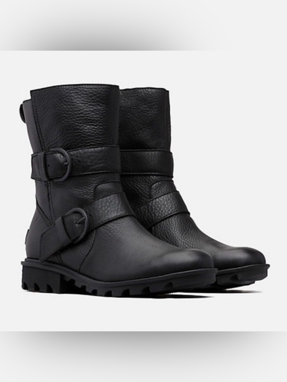 SOREL Phoenix Moto Black Leather Boots Women's 9.5